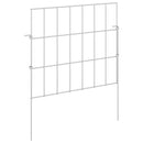 Havehegn med pæle 48 pcs 35 x 30 cm Mesh Galvaniseret stål Sølv