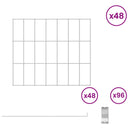 Havehegn med pæle 48 pcs 35 x 30 cm Mesh Galvaniseret stål Sølv