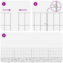 Havehegn med pæle 48 pcs 55 x 30 cm Mesh Galvaniseret stål Sølv