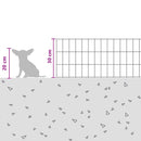 Havehegn med pæle 12 pcs 75 x 30 cm Mesh Galvaniseret stål Sølv