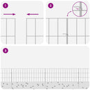 Havehegn med pæle 24 pcs 75 x 30 cm Mesh Galvaniseret stål Sølv