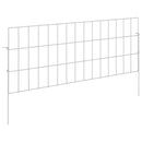 Havehegn med pæle 48 pcs 75 x 30 cm Mesh Galvaniseret stål Sølv