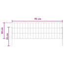 Havehegn med pæle 12 pcs 95 x 30 cm Mesh Galvaniseret stål Sølv