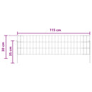 Havehegn med pæle 12 pcs 115 x 30 cm Mesh Galvaniseret stål