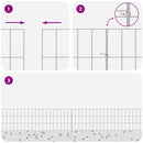Havehegn med pæle 24 pcs 115 x 30 cm Mesh Galvaniseret stål