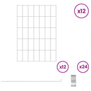 Havehegn med pæle 12 pcs 35 x 50 cm Mesh Galvaniseret stål Sølv