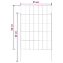 Havehegn med pæle 24 pcs 35 x 50 cm Mesh Galvaniseret stål Sølv