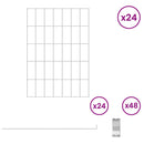 Havehegn med pæle 24 pcs 35 x 50 cm Mesh Galvaniseret stål Sølv