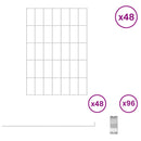 Havehegn med pæle 48 pcs 35 x 50 cm Mesh Galvaniseret stål Sølv