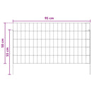 Havehegn med pæle 12 pcs 95 x 50 cm Mesh Galvaniseret stål Sølv