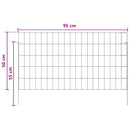 Havehegn med pæle 24 pcs 95 x 50 cm Mesh Galvaniseret stål Sølv