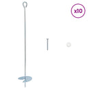 Jordanker 10 pcs Sølv Ø10 x 60 cm Galvaniseret metal