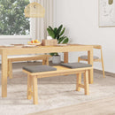 Bænkpude 2 stk. Faux suedestof Lysegrå Dybde 35 cm