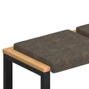 Bænkpude 2 stk. Faux suedestof Mørkegrå Dybde 35 cm