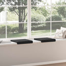 Bænkpude 2 stk. Microfiber Sort Dybde 35 cm