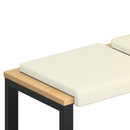 Bænkpude 2 stk. cordfløjl Cremefarvet Dybde 35 cm
