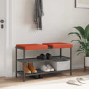 Bænkpude 2 stk. cordfløjl Rød orange Dybde 35 cm