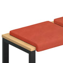 Bænkpude 2 stk. cordfløjl Rød orange Dybde 35 cm