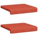 Bænkpude 2 stk. cordfløjl Rød orange Dybde 35 cm