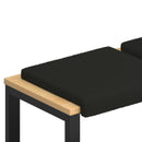 Bænkpude 2 stk. Sherpa-stof Sort Dybde 35 cm
