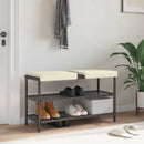 Bænkpude 2 stk. Textureret Velour Cremefarvet Dybde 35 cm