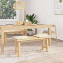 Bænkpude 2 stk. Textureret Velour Cremefarvet Dybde 35 cm