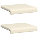 Bænkpude 2 stk. Textureret Velour Cremefarvet Dybde 35 cm