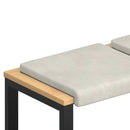 Bænkpude 4 stk. Fløjl Cremefarvet Dybde 35 cm