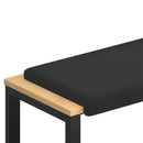 Bænkpude Textureret Velour Sort Dybde 35 cm