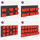Container Stativ Sort og rød 77,5 x 2 x 39 cm PP