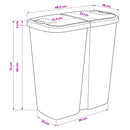 Affaldsspand Hvid 48,5 x 28 x 51 cm PP