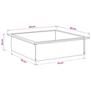 Bålplade ring Sort 90 x 90 x 25 cm Stål