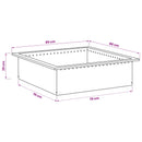 Bålplade ring Sort 80 x 80 x 25 cm Stål