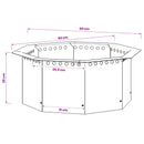Bålplade ring Sort 60 x 60 x 25 cm Stål