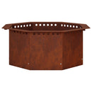 Bålplade ring Rusten 60 x 60 x 25 cm Cortenstål