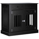 Hundekasse møbel Sort eg 90 x 47,5 x 80 cm Konstrueret træ