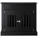 Hundekasse møbel Sort eg 90 x 47,5 x 80 cm Konstrueret træ