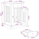 Hundekasse møbel Sonoma-eg 50 x 47,5 x 80 cm Konstrueret træ