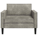 XL-lænestol Lysegrå Faux Suede Læder