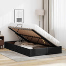 Ottoman Sengestel med opbevaring Sort 120 x 190 cm Faux læder