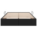 Ottoman Sengestel med opbevaring Sort 120 x 200 cm Faux læder