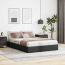 Ottoman Sengestel med opbevaring Sort 140 x 190 cm Faux læder