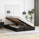 Ottoman Sengestel med opbevaring Sort 140 x 190 cm Faux læder