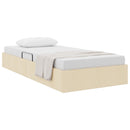 Ottoman Sengestel med opbevaring Creme 90 x 190 cm Stof
