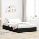Ottoman Sengestel med opbevaring Sort 120 x 200 cm Stof