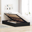 Ottoman Sengestel med opbevaring Sort 120 x 200 cm Stof