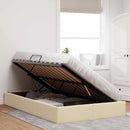 Ottoman Sengestel med opbevaring Creme 120 x 200 cm Stof