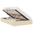 Ottoman Sengestel med opbevaring Creme 120 x 200 cm Stof