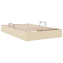 Ottoman Sengestel med opbevaring Creme 120 x 200 cm Stof