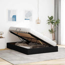Ottoman Sengestel med opbevaring Sort 140 x 190 cm Stof